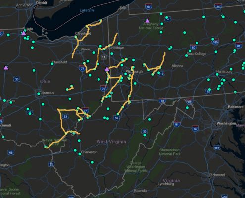 Map of potential carbon capture technology