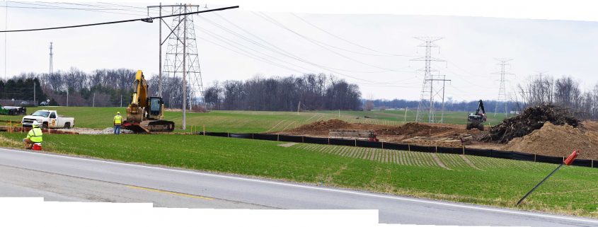 A Nexus Pipeline staging area west of Huron River, Erie County, Ohio, 4/6/2018.