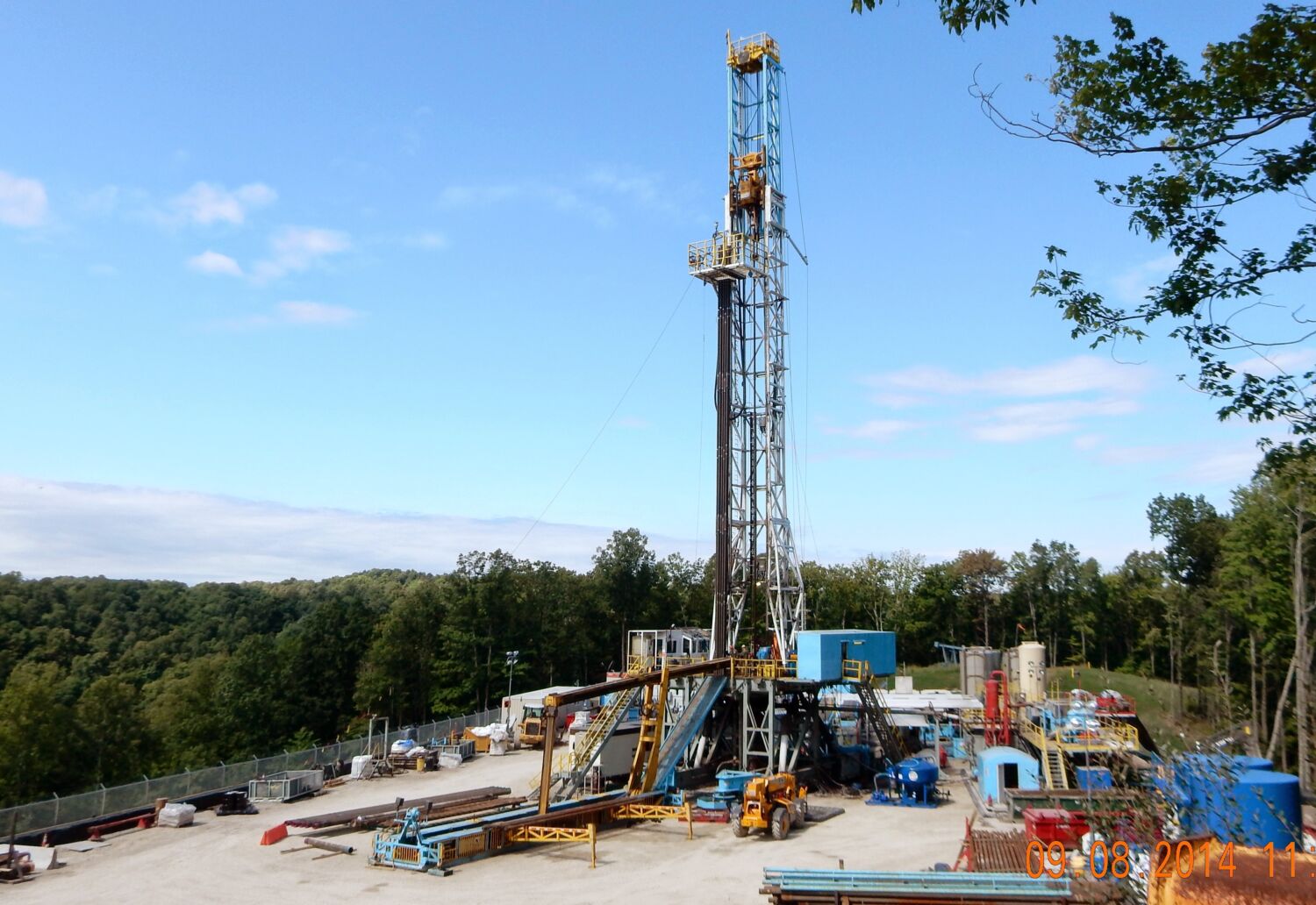 Fracked gas well pad in Wetzel County, WV. Photo credit B Hughes, 2014.